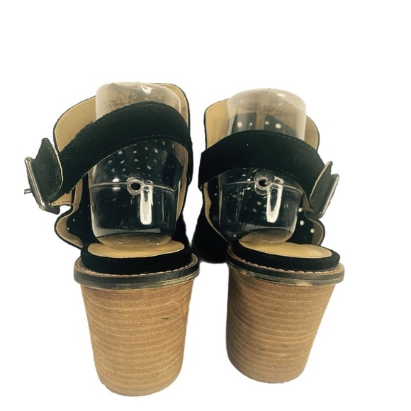 Chinese Laundry Perforated Peep-Toe Black Suede Bootie Women Size: 10 - Picture 5 of 10